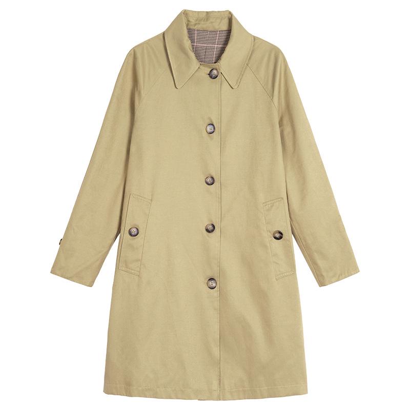 Women's Mid-Length Trench Coat - 2025 Spring/Autumn Fashion, Loose Fit, Plus Size, Perfect for Middle-Aged Women, Casual Sophisticated Style.