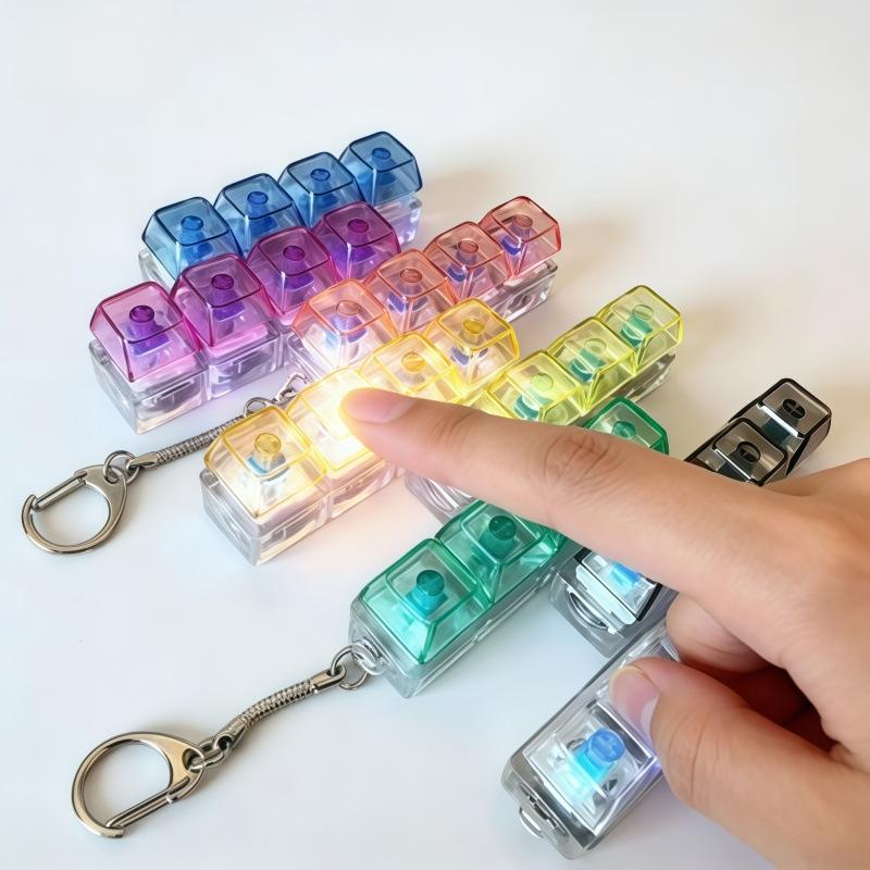 

Send Russian Mechanical Keyboard Combination Silent Luminous Shaft Tester Adult Decompression Toy Keychain