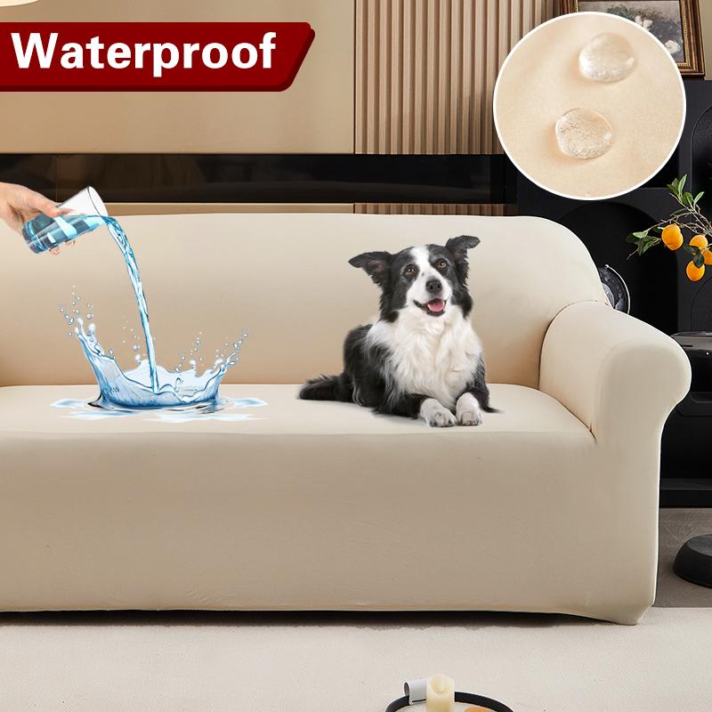 Housse de canapé extensible résistante à l'eau 1/2/3/4 places Housse de canapé en forme de L Housse de canapé universelle Protection de meubles Housse 1 pièce
