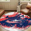 Columbus Blue Jackets Heart Round Rug for Livingroom,Bedroom, Palyroom, Chair Rug, Area Rug, Circle Carpet, Large Size Decor Fan Christmas Gift