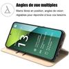 Skal - E.F.Connection - för Xiaomi Redmi Note 13 Pro 5G - Lädereffekt - Stöttåligt - Kortficka - med 2 härdat glas