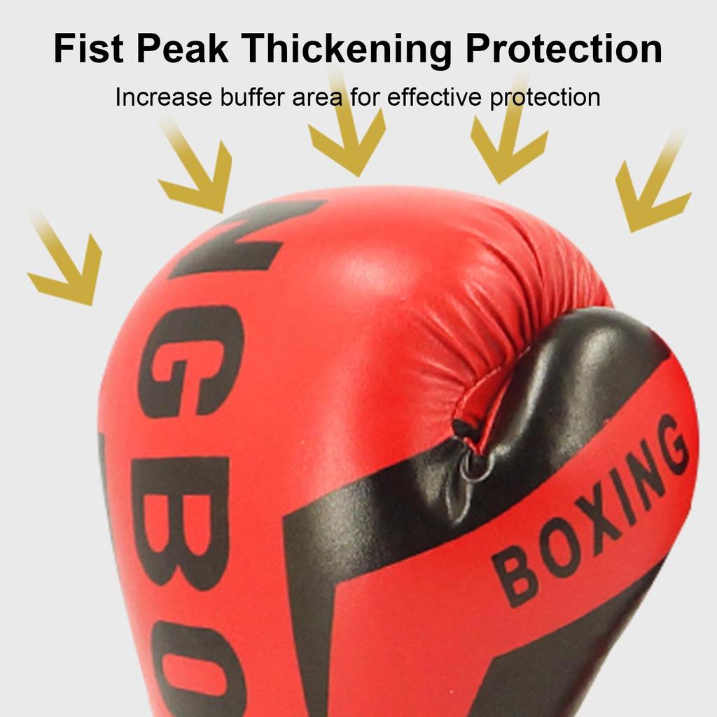 Kids 6oz Professional Boxing Training Sparring Gloves PU Leather Kids Breathable Adjustable Wristband Training Gloves