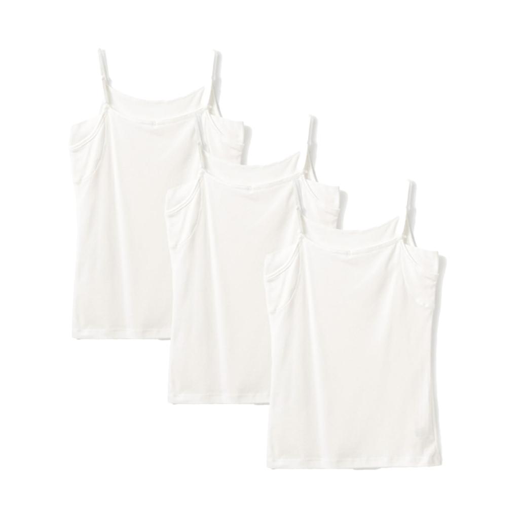 Shirasagi Knit Dry Camisole with Heavy Sweat Absorbent Underarm Sweat Plus Cotton Blend Pads, Innerwear, Sizes, Women's Underwear, M9470P-E (LL,