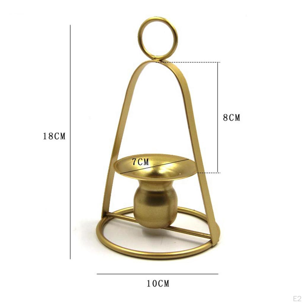 Iron Portable Candle Holder Candlestick Tealight Pillar for Wedding Tabletop Display