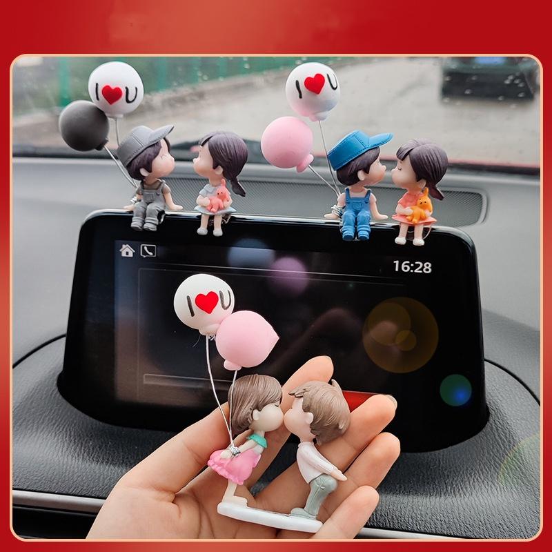 Niedliche Cartoon Harz Autodekoration Paar Figuren Für Auto Innenraum Und Heim Büro Dekor