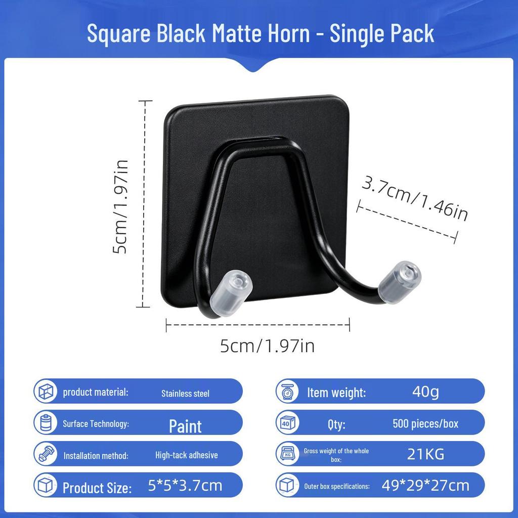 Punch-Free Strong Adhesive 304 Stainless Steel Wall Hook