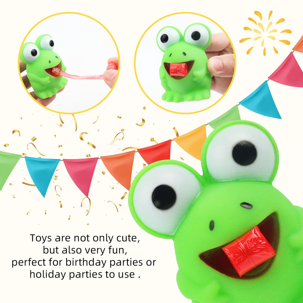 Creative and Humorous Tongue Sticking Frog Emits Sound To Vent, Squeezes and Screams, Pinches Music, and Pranks Toys