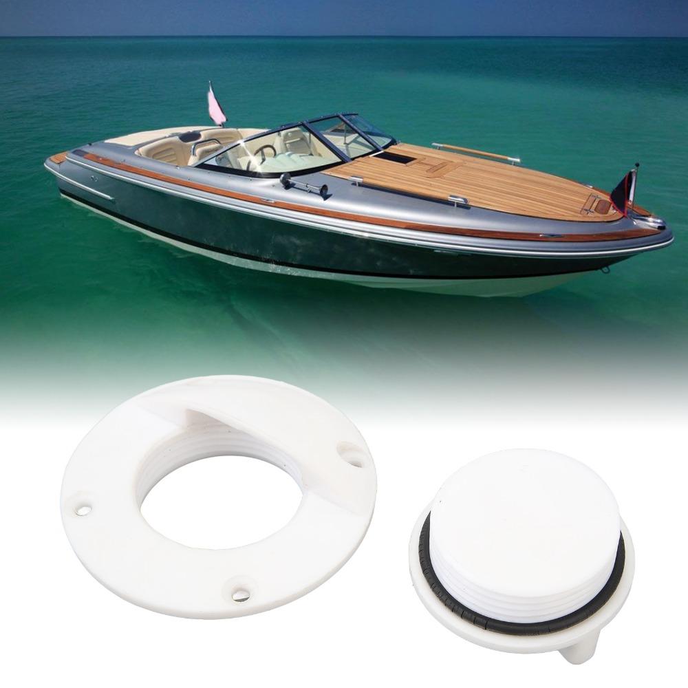 White Boat Drain Plug Kit High Strength Scupper Drain Valve Transom Drain Plug Water Outfall