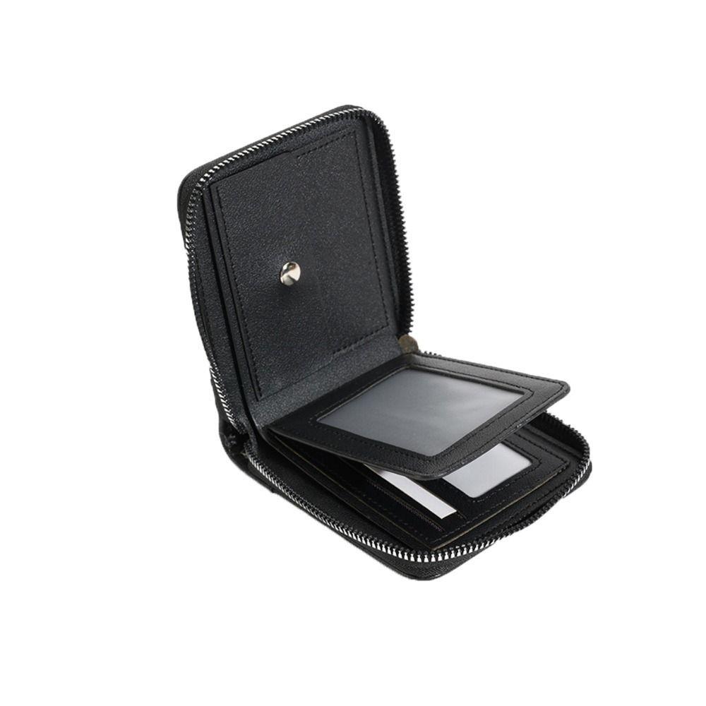 With Zipper Men Short Wallet Multiple Card Slots Business Coin Purses Vintage Card Holder  Boy
