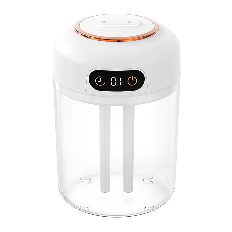 

New-type Control Type Dual Spray Humidifier Desktop Aroma Diffuser Bedroom Remote Timer Ambient Light Screen Display Mist Maker білий