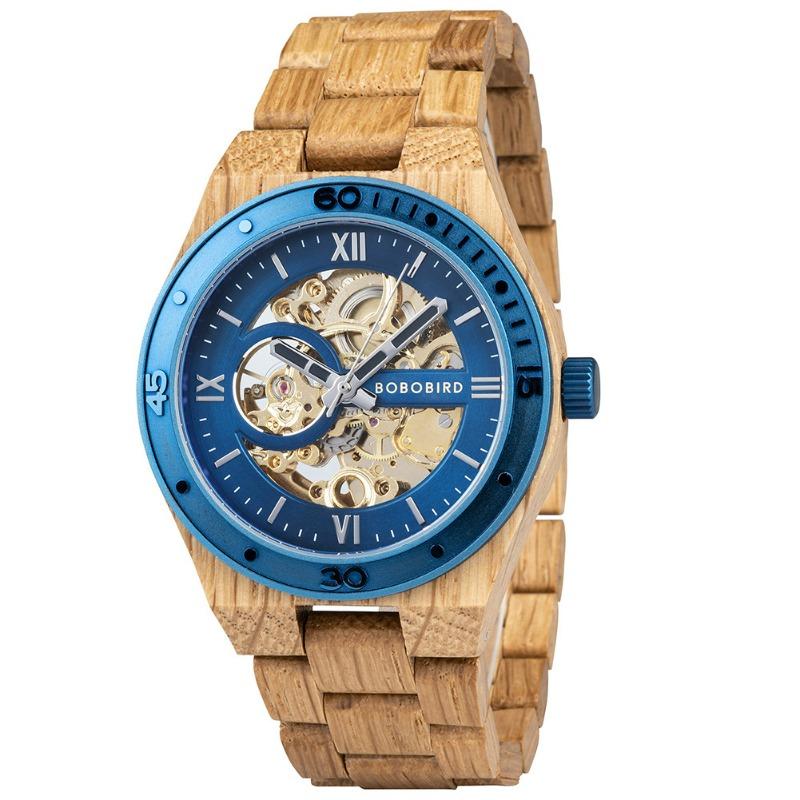 BOBOBIRD Leisure Sports Wood Watch Men's Stainless Steel Back Cover Multifunctional Men's Watch