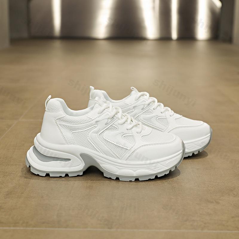 Women's Platform Sneakers 2026 Spring New Breathable Mesh Comfort Soft Designer Casual Sports Shoes Daily Versatile Chunky Shoes