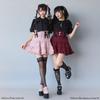 [Yumetembo] Mass-produced Landmine Style Clothing [Dear My Love] Women's Lace-Up Tiered Skirt 534459 Gingham Black