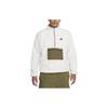Hanorac din fleece cu jumătate de fermoar, cu logo brodat, guler, Hanorac pentru bărbați, Sail-Alb DQ4881-133