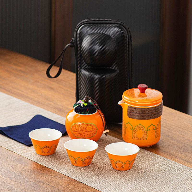 Portable Kung Fu Tea Set with Custom Logo - Ideal for Festivals, Corporate Gifts, and Outdoor Use
