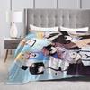 Anime Bungo Stray Dogs Blanket Coral Fleece Plush Print  Multi-function Warm Throw Blankets for Sofa Bedroom Bedspreads