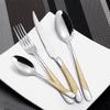 24pcs/set, Russian stainless steel tableware set, Crown knife, fork, spoon, gift box packaging for kitchen, Boutique tableware