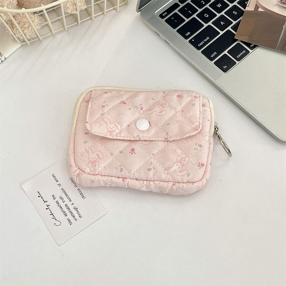 Cute Cartoon Floral Quilted Multifunctional Bag: Organizer, Document Holder, Coin Purse, Card Holder