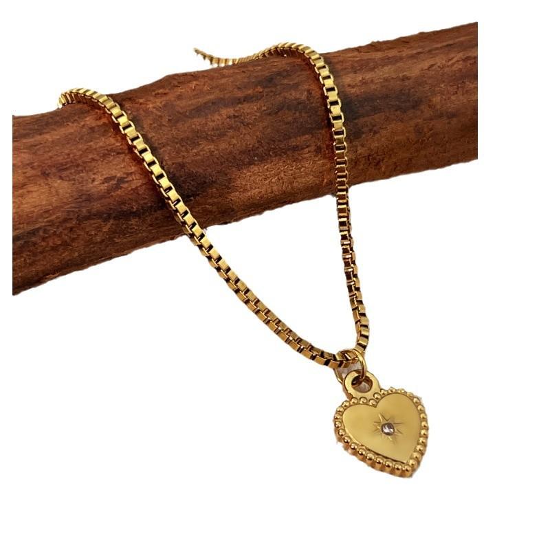 Fashion Stainless Steel Heart-shaped Necklace Collarbone Chain for Women Gifts Accessories