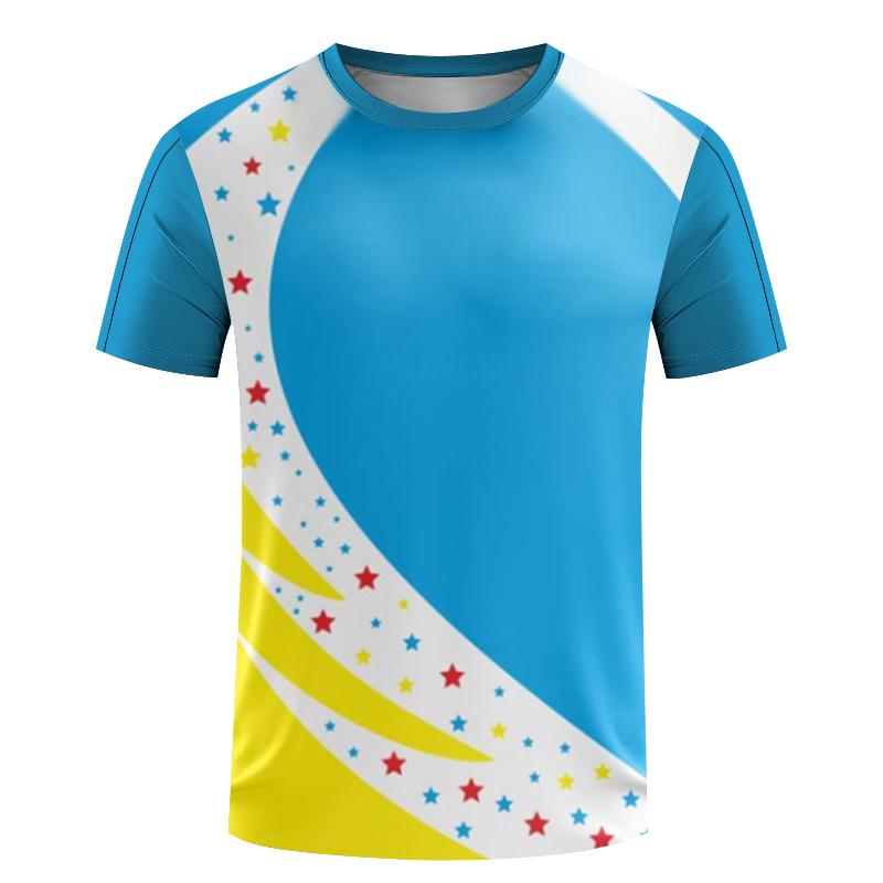 Mens Printed T-shirt Quick Drying And Sweat Absorbing Fitness Wear Womens Tennis Training Wear Badminton Wear Oversized Boys Top