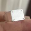 925 Sterling Silver Rings for Women Couple Minimalist Handmade Simple Square Shinning Ring Fine Jewelry Gift Prevent Allergy