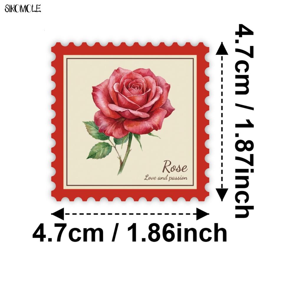 10 30 50Pcs Stamp Style Literary Flowers Stickers Book Diy Skateboard Toys Guitar Luggage Suitcase Decoration Graffiti Sticker