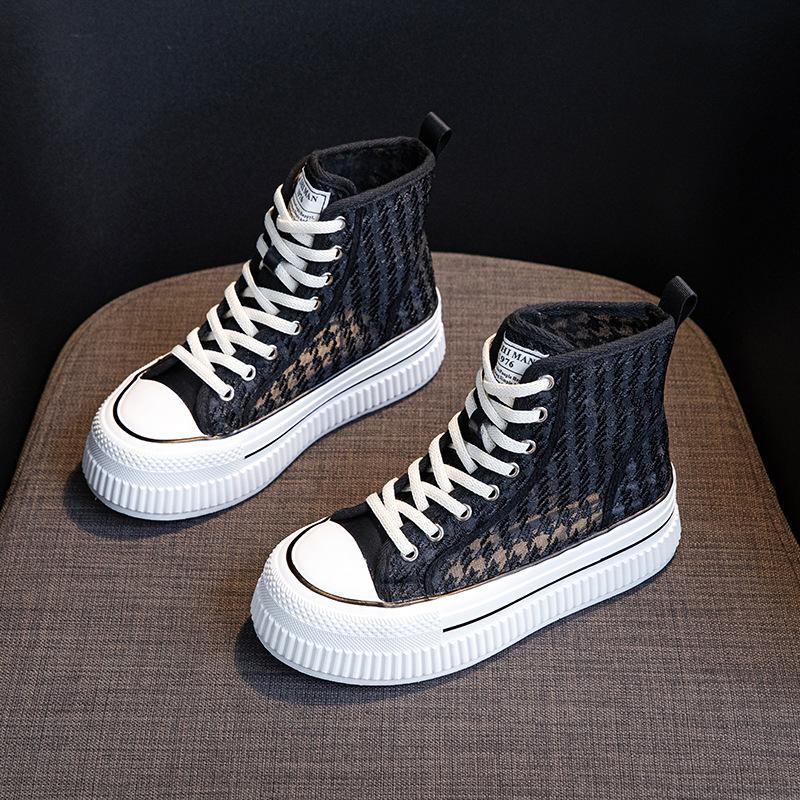 Fashion Summer Breathable Womens Platform Shoes Harajuku Chunky Heel Ladies Spring Shoe Thick Bottom Zipper Street Style Shoes for Women