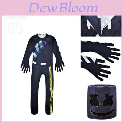 Kids Marshmallow Dj Costume Jumpsuit With Smile Face Hat Perfect For Halloween And Christmas!