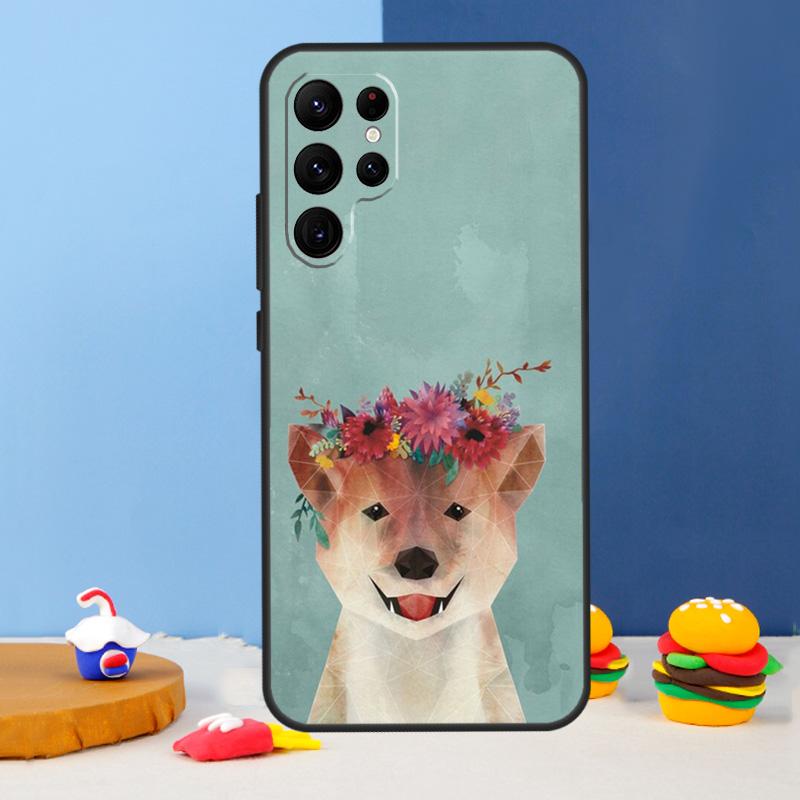 Animal Cartoon Akita Dog Phone Case For Samsung Galaxy S25 Ultra S9 S10 S20 S21 S22 Plus S23 FE S24 Ultra Cover Coque