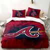 Atlanta Braves 3pc Set Perfect for Bedroom Use Comfortable Bedding Set Includes a Duvet Cover and Two Pillowcases Ideal Birthday or Christmas Gift