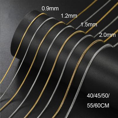 My Shape Round Snake Chain Necklace for Women Men Stainless Steel Link Chain 0.9mm 1.2mm 2mm Chains Choker Fashion Jewelry Gifts