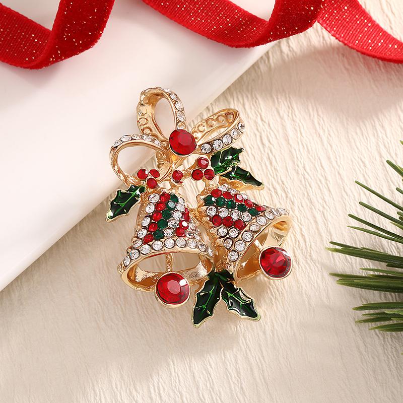 Weihnachtsbroschen Kranzdesign Schmuck Weihnachtsbaumdesign Kleidungspassend Exquisite Weihnachtsdekoration Glänzend 11 Stile