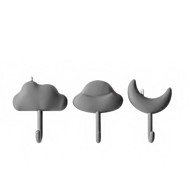 Creative Cute Cloud Shape Nail-free Wall Clothes Hooks Kids Room Decorative Key Hanging Hanger Kitchen Storage Hook