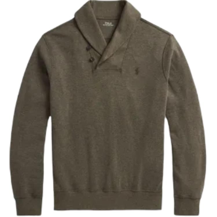 Polo Ralph Lauren Solid Color Logo Embroidered Shawl Collar Long Sleeve Sweater Men Sweater Brown 710877989-005