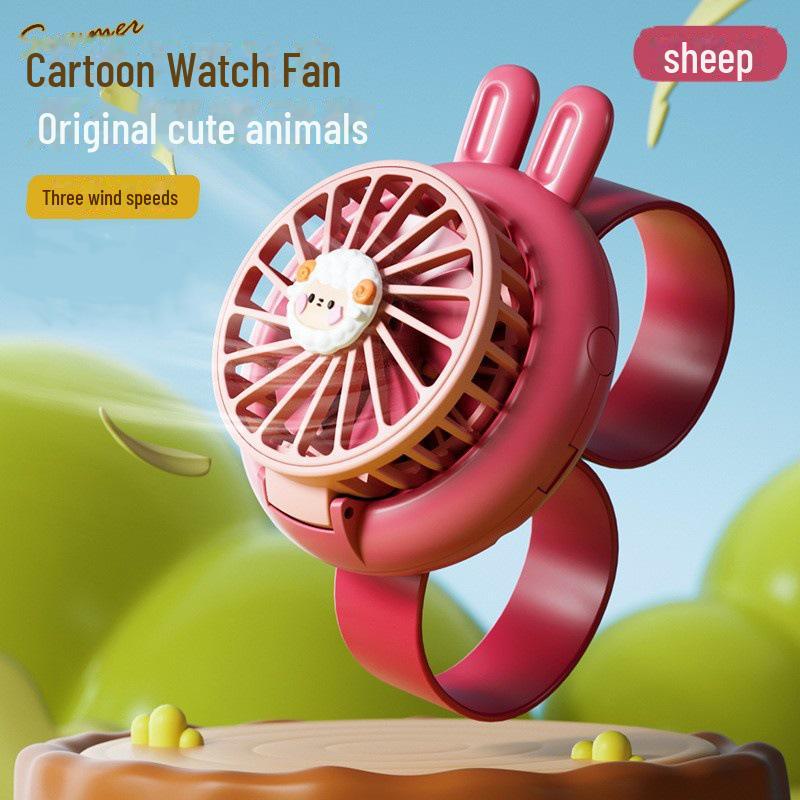 Kids' Cartoon USB Rechargeable Handheld Mini Fan - Cute, Portable Gift for Students