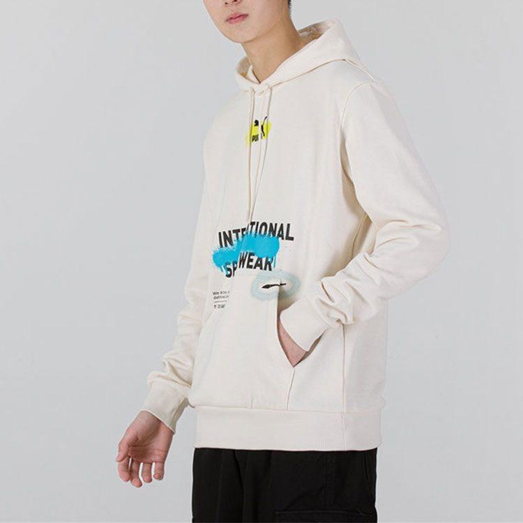 PUMA Sweatshirts Men's Ivory White Hooded Moderate Regular 536305-65