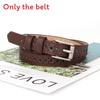 Womens Pu Leather Belt No Punching Required With Silver Buckle And Hollow Design