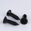 304 Stainless Steel Black Zinc Plated Phillips Countersunk Self-Tapping Screw M2-M6, Black Flat Head YB846