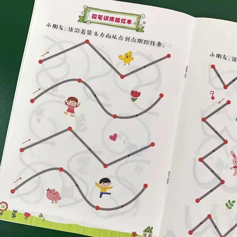 3 Pcs Kindergarten Calligraphy Practice Book, Stylus Training Workbook Set, Perfect for Preschool & Early Learning