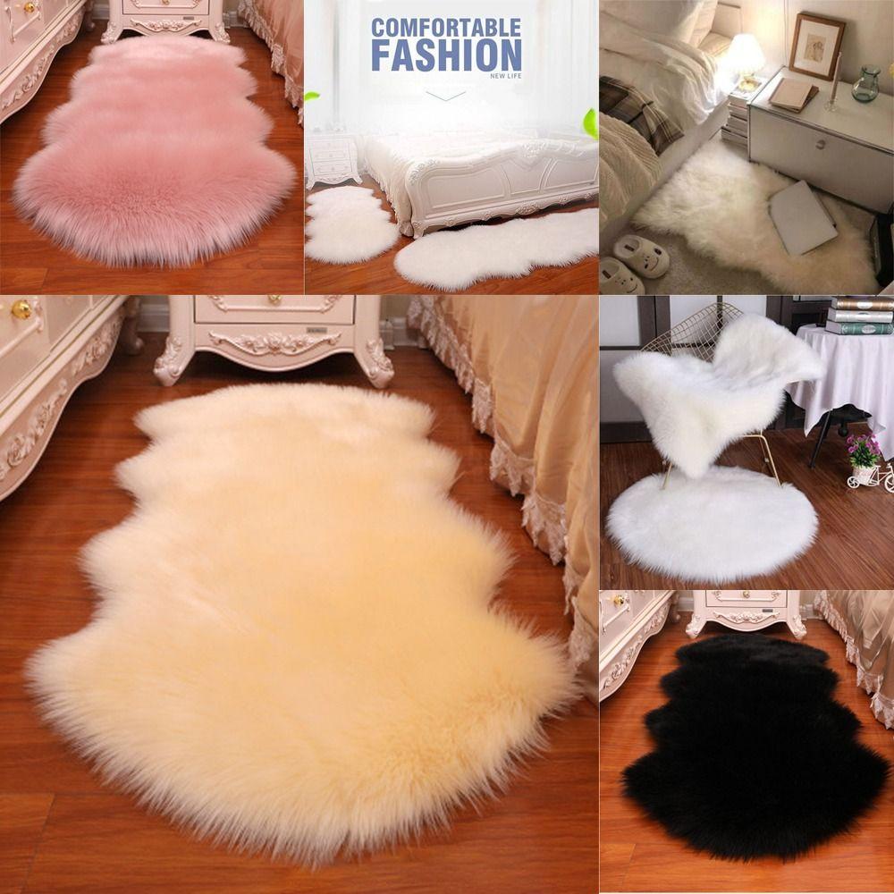 New Fluffy Shaggy Floor Protection Long Hair Carpet Faux Fur Soft Rugs Bedroom Mats Sheepskin Rug