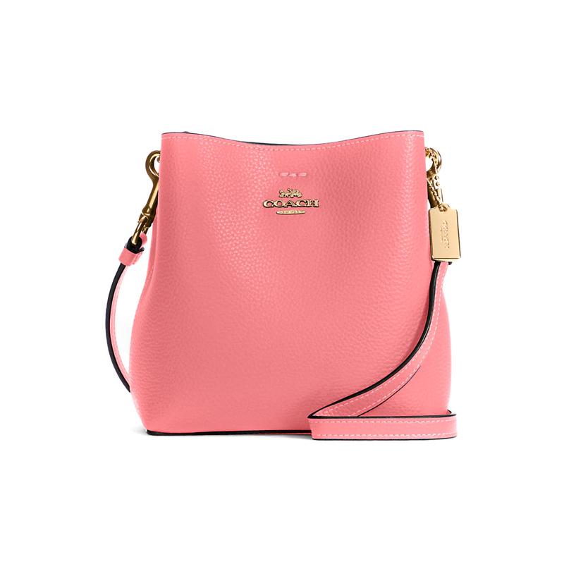 

COACH Town 16 Double Detachable Shoulder Strap Leather Hand Shoulder Crossbody Bag Small Women s Pink червоний