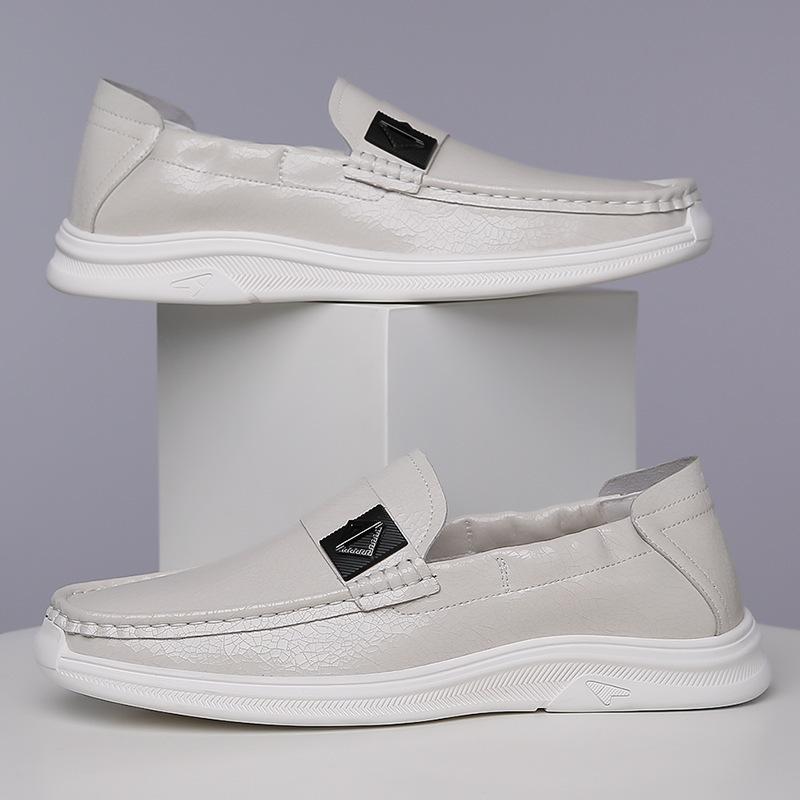 Spring New Men's Shoes Soft Leather Breathable British Driving Shoes Business Style Men's Casual Leather Shoes Genuine Leather Doudou Shoes Tide