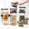 Clear Plastic Sealed Jar Square Snack Storage Jar Crisper Kitchen Grain Storage Jar for Dried Fruits