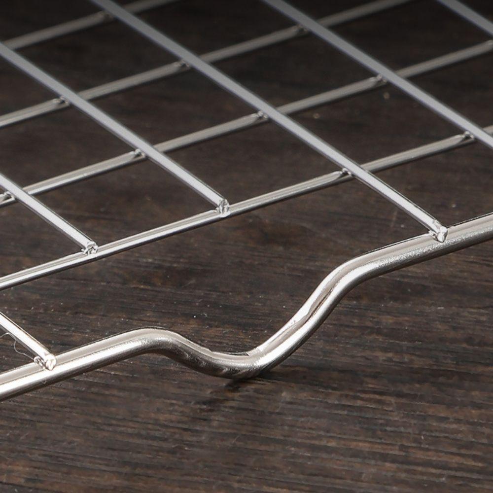 Silver Food Drying Rack Rectangular BBQ Cooling Rack Kitchen Gadget Baking Cooling Rack  Oven