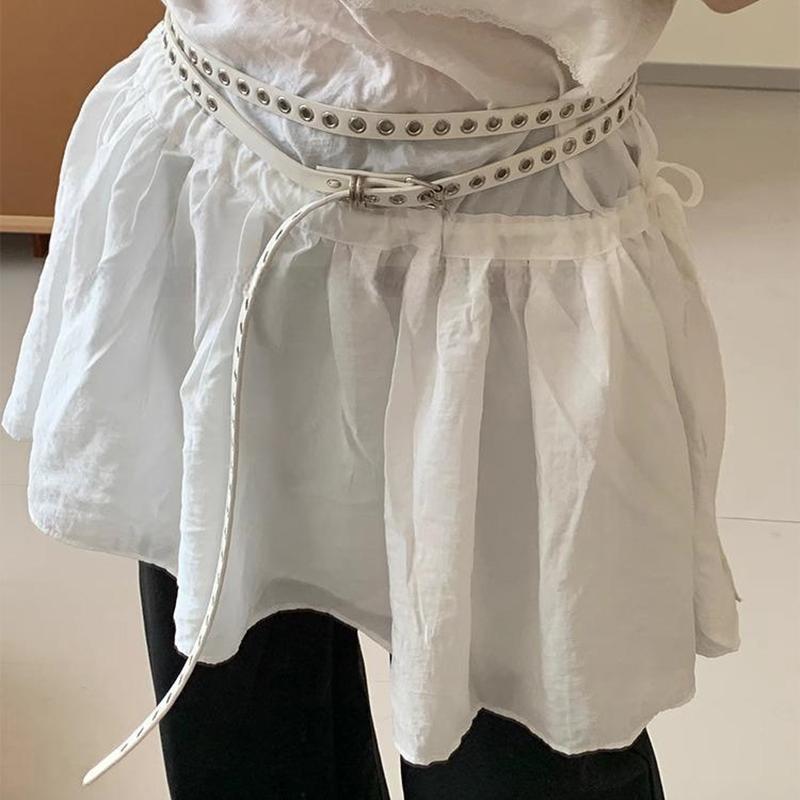 Ins Style Mode Doppelgürtel PU-Ledergürtel Vielseitiges Persönlichkeits-Spice-Girl-Accessoire-Gürtel