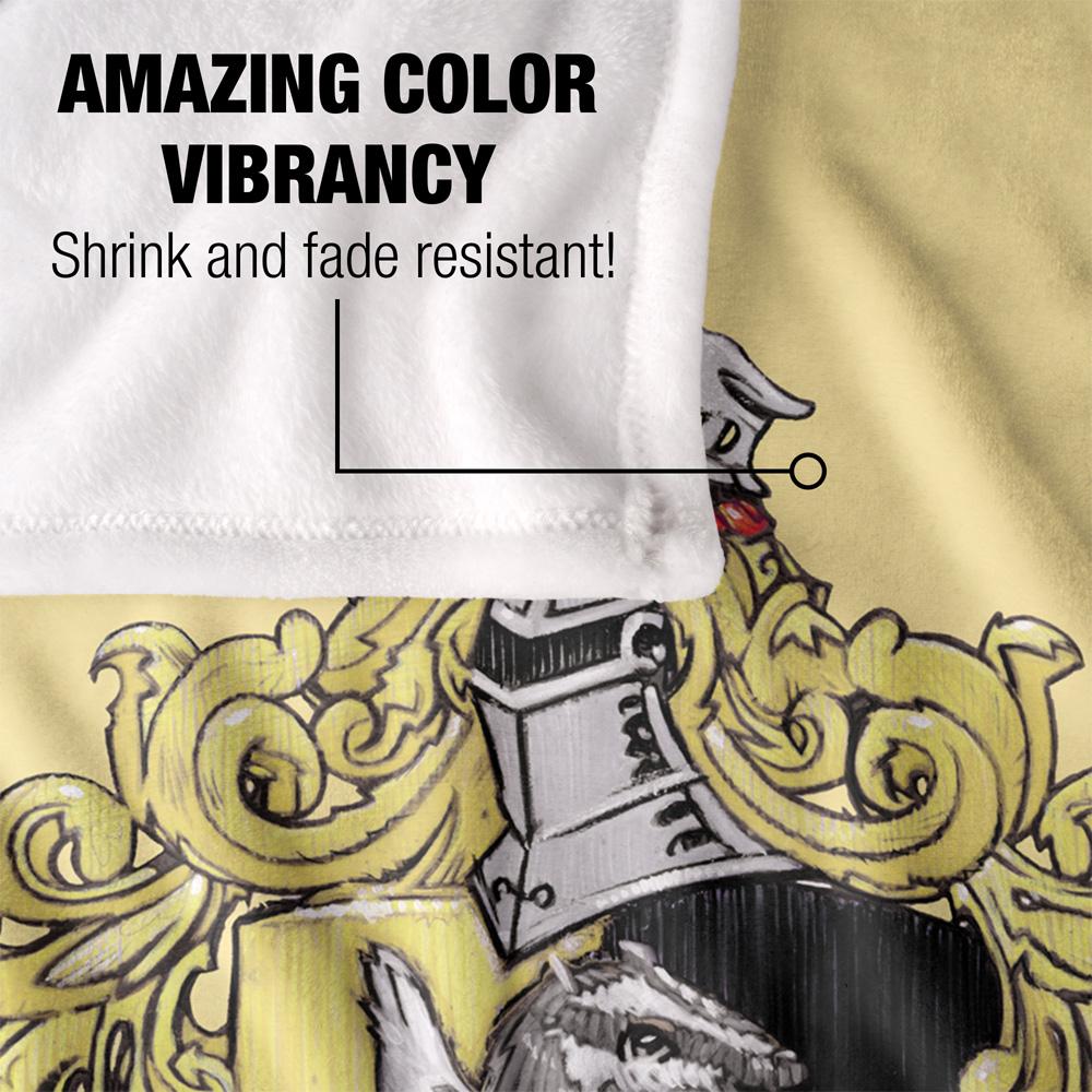 Harry Potter Hufflepuff Stitched Crest Blanket