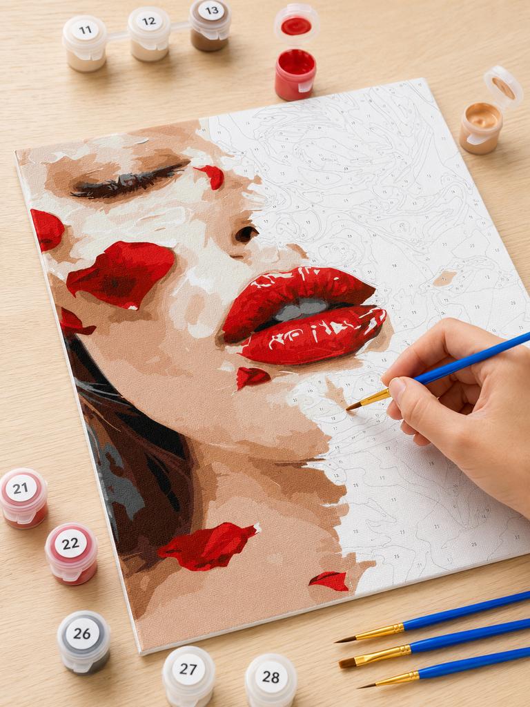 Painting by Numbers with Frame - Rose Petals 40x50