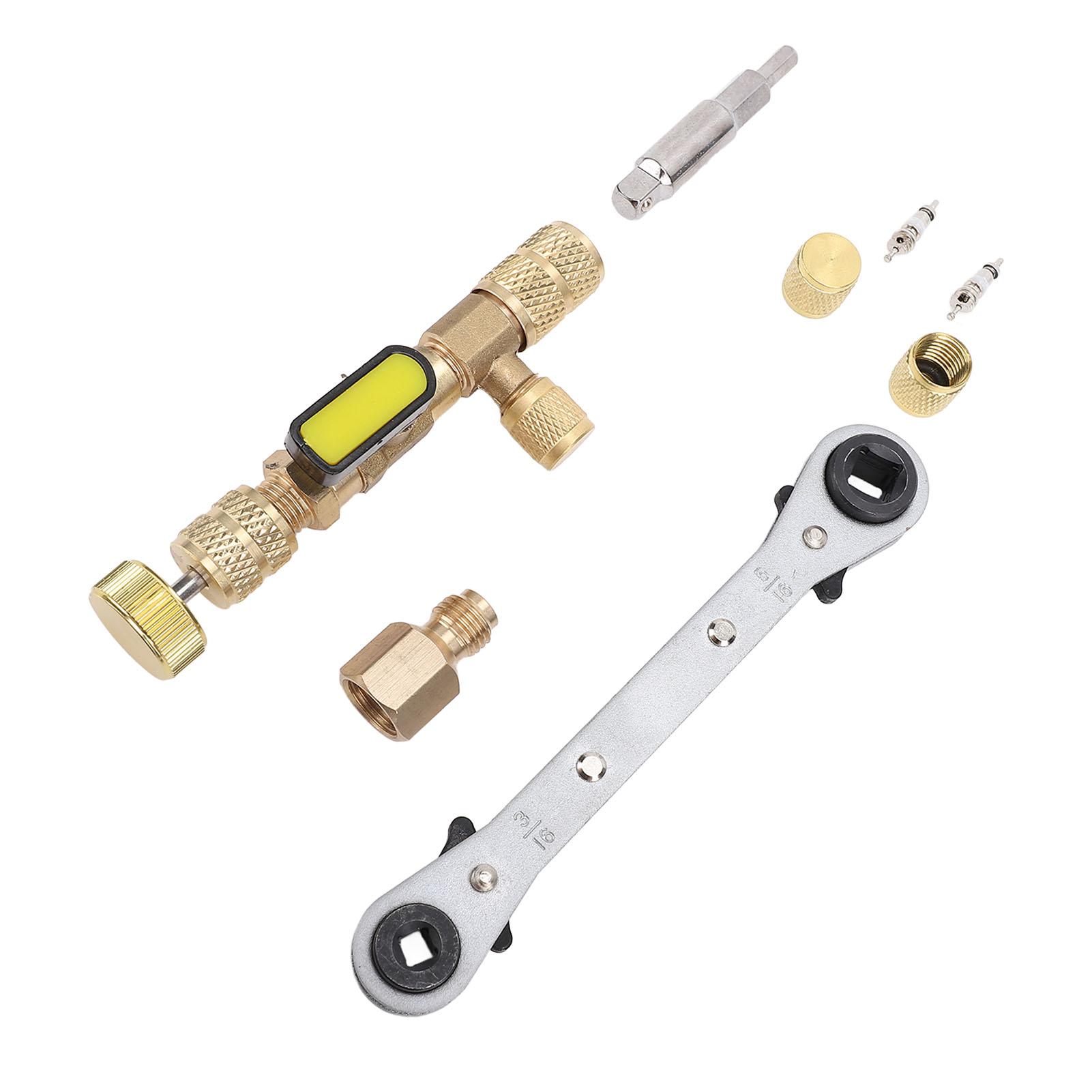 

Valve Core Remover Tool with Dual Size SAE 1 4in and 5 16in Port Valve Core Remover Installer Tool for R22 R12 R407