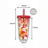 New Plastic Color Changing Cup Discoloration Dining Supplies Cold Drink Cup 710ml Reusable Straw Cup Christmas
