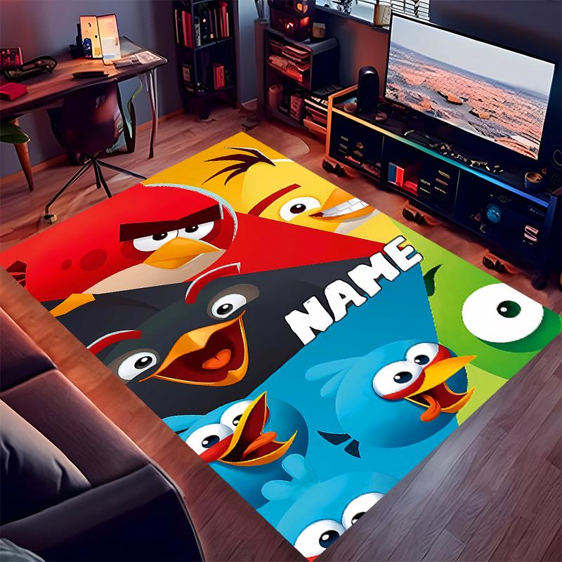 Custom personalization Angry Birds game Print Area Rug - Soft, Washable Non-Slip Indoor Mat,Living Room,Home&Office Decorative Rug